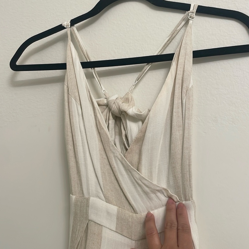 Neutral striped jumpsuit